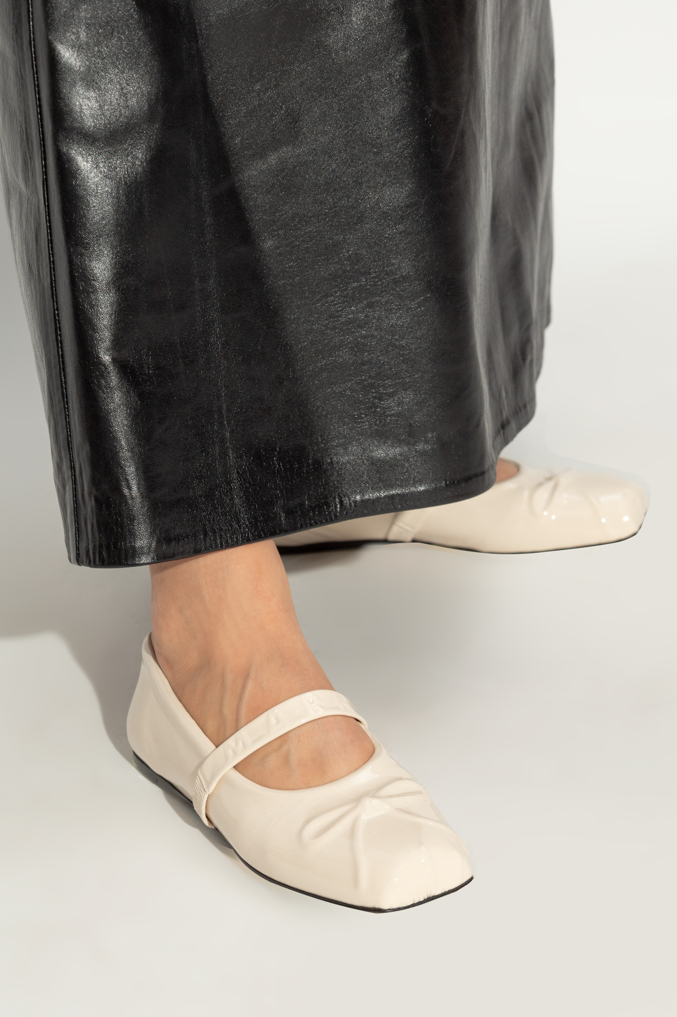 Cream Leather ballet flats Marni - Vitkac AS